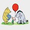 Pooh Bear Piglet Eyore Red Balloon Counted Cross Stitch Pattern